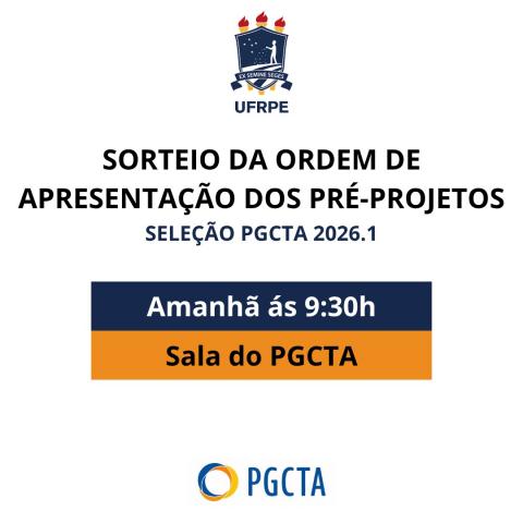 Local do sorteio da ordem de apresentação dos projetos
